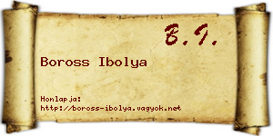 Boross Ibolya névjegykártya